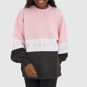 Colorblock Pink and Black Sweatshirt